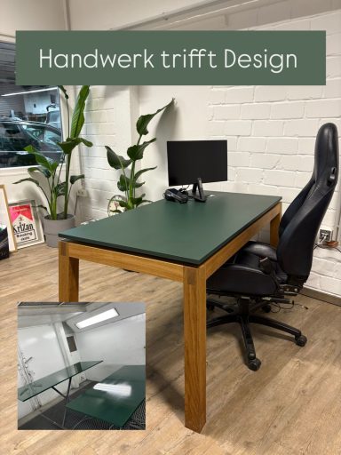 Schreibtisch mit schwebender Tischplatte